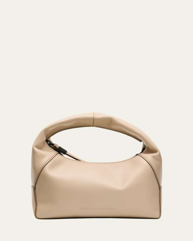 Zip Leather Top-Handle Bag